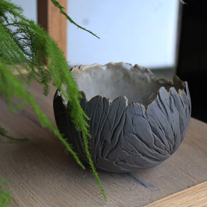 Coquille décorative grès brun 9cm