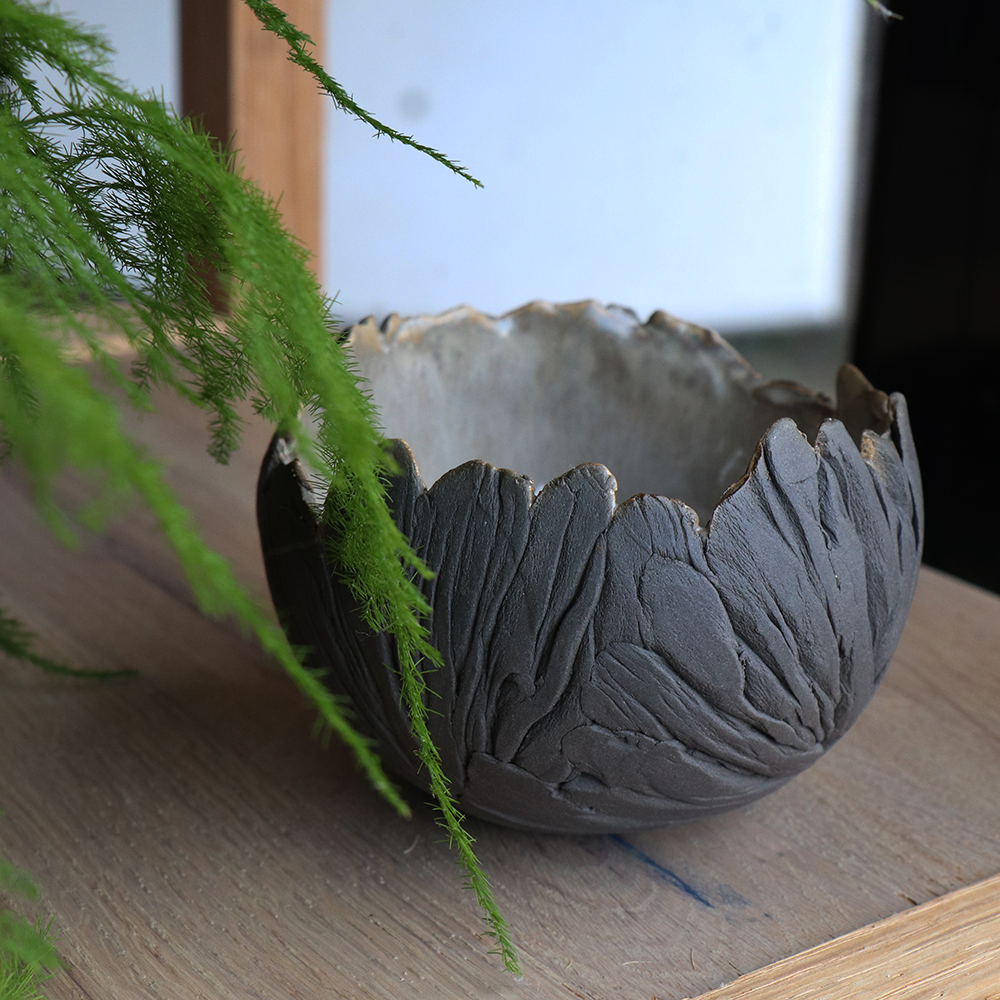Coquille décorative grès brun 9cm