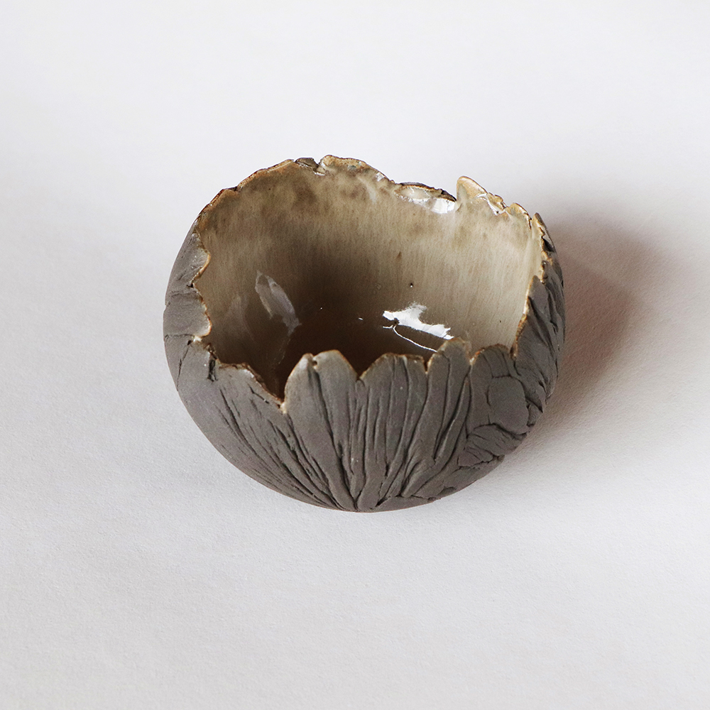 Coquille décorative grès brun 9cm – Image 3